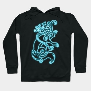 Fenrir Wolf - blue neon Hoodie